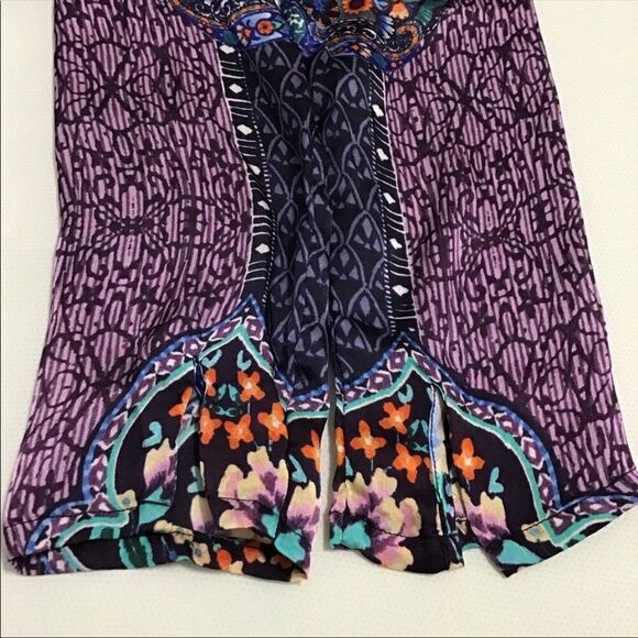 Johnny Was Purple Houstein Tunic Top Embroidered Silk Satin Size XS - Picture 3 of 8